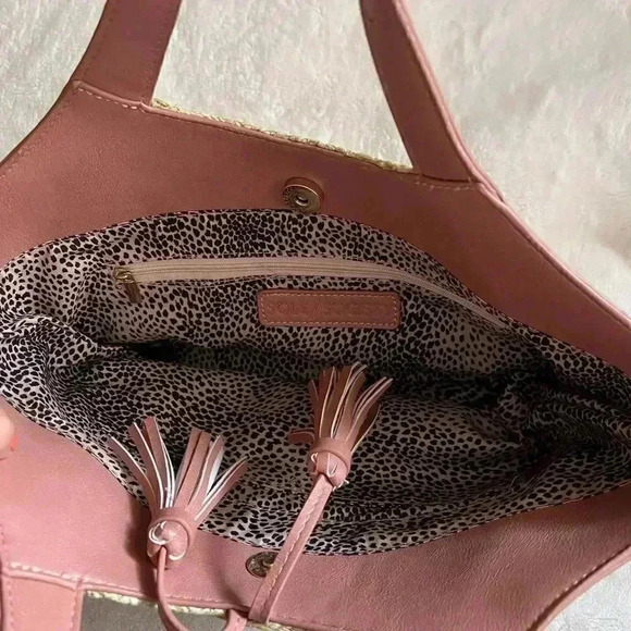 NWOT Nordstrom sole/society Blush/Wicker Basket Bag Nordstrom - Picture 3 of 4